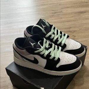 Nike Air Jordan Black White with Mint Accents